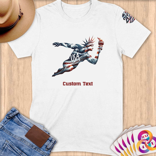 Physical Item S / White Majestic USA Liberty~Limited Edition 2024 "USA Excellence" ~ Personalized Softstyle T-Shirt
