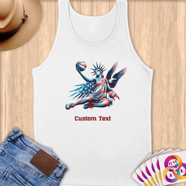 Physical Item S / White Mighty Liberty Basketball~Limited Edition 2024 "USA Excellence" ~ Customizable Supersoft Tank Top
