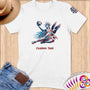 Physical Item S / White Mighty Liberty Basketball~Limited Edition 2024 "USA Excellence" ~ Personalized Softstyle T-Shirt