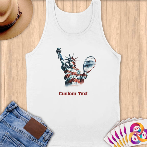 Physical Item S / White Mighty Liberty Eagle Tennis~Limited Edition 2024 "USA Excellence" ~ Customizable Supersoft Tank Top