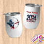Physical Item 12 oz / White Patriot Archer ~Limited Edition 2024 "USA Excellence" ~ Customizable 12oz Wine Tumbler with Lid