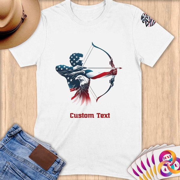 Physical Item S / White Patriot Archer ~Limited Edition 2024 "USA Excellence" ~ Personalized Softstyle T-Shirt