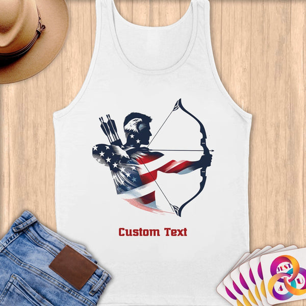 Physical Item S / White Patriotic Archer ~Limited Edition 2024 "USA Excellence" ~ Customizable Supersoft Tank Top