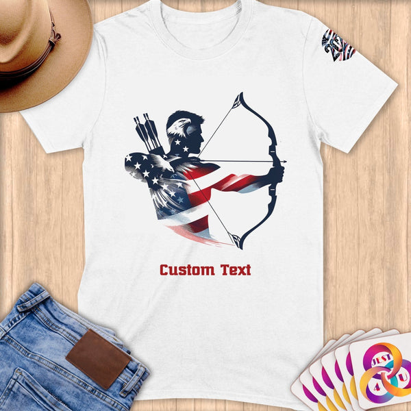 Physical Item S / White Patriotic Archer ~Limited Edition 2024 "USA Excellence" ~ Personalized Softstyle T-Shirt