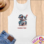 Physical Item S / White Patriotic Bald Eagle Swimmer~Limited Edition 2024 "USA Excellence" ~ Customizable Supersoft Tank Top