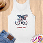 Physical Item S / White Patriotic Cycling Eagle~Limited Edition 2024 "USA Excellence" ~ Customizable Supersoft Tank Top