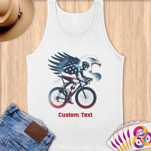 Physical Item S / White Patriotic Cyclist Eagle

T-Shirt ~Limited Edition 2024 "USA Excellence" ~ Customizable Supersoft Tank Top