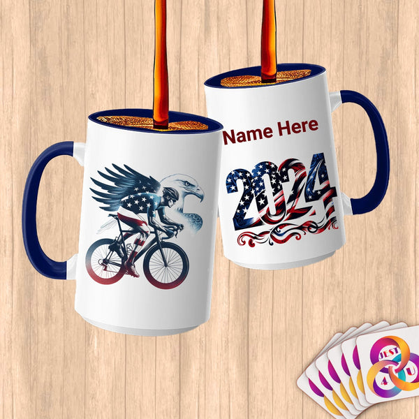 Physical Item 15oz / Blue Patriotic Cyclist Eagle

T-Shirt ~Limited Edition 2024 "USA Excellence" ~ Customized Large 15oz Mug