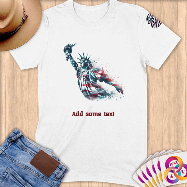 Physical Item S / White Patriotic Diving Liberty ~ Limited Edition 2024 "USA Excellence" ~ Personalized Softstyle T-Shirt