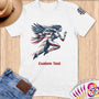 Physical Item S / White Patriotic Eagle Runner ~Limited Edition 2024 "USA Excellence" ~ Personalized Softstyle T-Shirt
