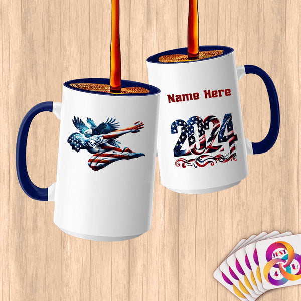 Physical Item 15oz / Blue Patriotic Freedom Dive~Limited Edition 2024 "USA Excellence" ~ Customized Large 15oz Mug