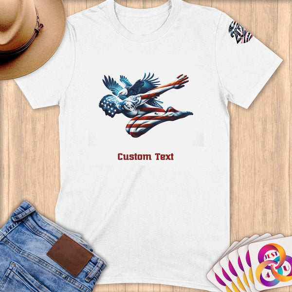 Physical Item S / White Patriotic Freedom Dive~Limited Edition 2024 "USA Excellence" ~ Personalized Softstyle T-Shirt