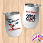 Physical Item 12 oz / White Patriotic Gymnast and Eagle ~Limited Edition 2024 "USA Excellence" ~ Customizable 12oz Wine Tumbler with Lid