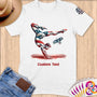 Physical Item S / White Patriotic Gymnast and Eagle ~Limited Edition 2024 "USA Excellence" ~ Personalized Softstyle T-Shirt