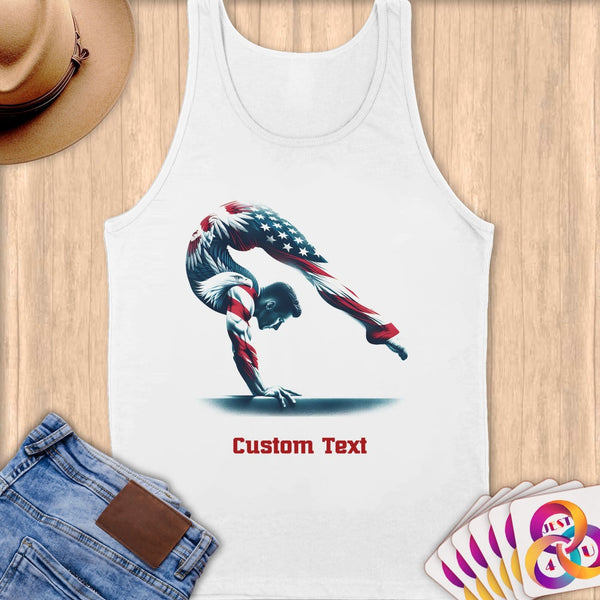 Physical Item S / White Patriotic Gymnast Eagle ~Limited Edition 2024 "USA Excellence" ~ Customizable Supersoft Tank Top