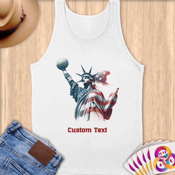 Physical Item S / White Patriotic Liberty Volleyball ~Limited Edition 2024 "USA Excellence" ~ Customizable Supersoft Tank Top