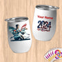 Physical Item 12 oz / White Patriotic Rowing Legend ~Limited Edition 2024 "USA Excellence" ~ Customizable 12oz Wine Tumbler with Lid