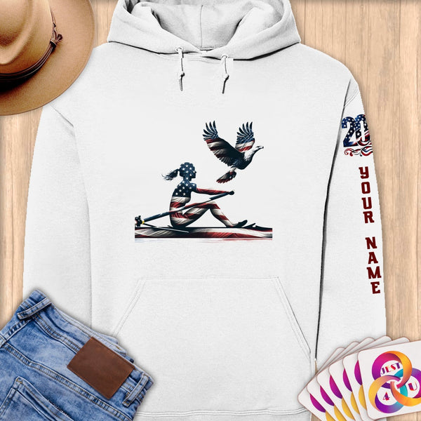 Physical Item S / White Patriotic Rowing ~Limited Edition 2024 "USA Excellence" ~ Personalized Premium Hoodie