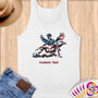 Physical Item S / White Patriotic Soccer Athlete with Eagle~Limited Edition 2024 "USA Excellence" ~ Customizable Supersoft Tank Top