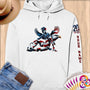 Physical Item S / White Patriotic Soccer Athlete with Eagle~Limited Edition 2024 "USA Excellence" ~ Personalized Premium Hoodie
