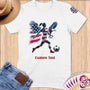 Physical Item S / White Patriotic Soccer Hero ~Limited Edition 2024 "USA Excellence" ~ Personalized Softstyle T-Shirt