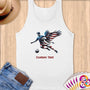 Physical Item S / White Patriotic Soccer Player Eagle Wing~Limited Edition 2024 "USA Excellence" ~ Customizable Supersoft Tank Top