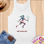Physical Item S / White Patriotic Tennis Star USA ~ Limited Edition 2024 "USA Excellence" ~ Customizable Supersoft Tank Top