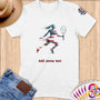 Physical Item S / White Patriotic Tennis Star USA ~ Limited Edition 2024 "USA Excellence" ~ Personalized Softstyle T-Shirt