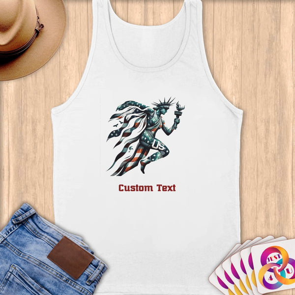 Physical Item S / White Patriotic USA Liberty~Limited Edition 2024 "USA Excellence" ~ Customizable Supersoft Tank Top