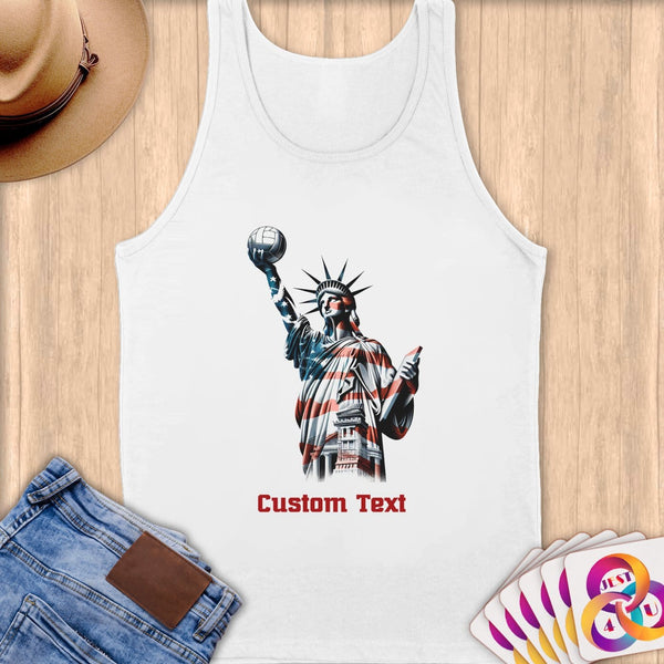 Physical Item S / White Patriotic Volleyball ~Limited Edition 2024 "USA Excellence" ~ Customizable Supersoft Tank Top