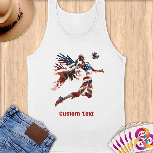 Physical Item S / White Patriotic Volleyball ~Limited Edition 2024 "USA Excellence" ~ Customizable Supersoft Tank Top
