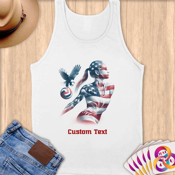 Physical Item S / White Patriotic Volleyball ~Limited Edition 2024 "USA Excellence" ~ Customizable Supersoft Tank Top