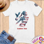 Physical Item S / White Patriotic Volleyball ~Limited Edition 2024 "USA Excellence" ~ Personalized Softstyle T-Shirt