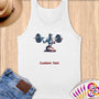 Physical Item S / White Patriotic Weightlifting Woman~Limited Edition 2024 "USA Excellence" ~ Customizable Supersoft Tank Top