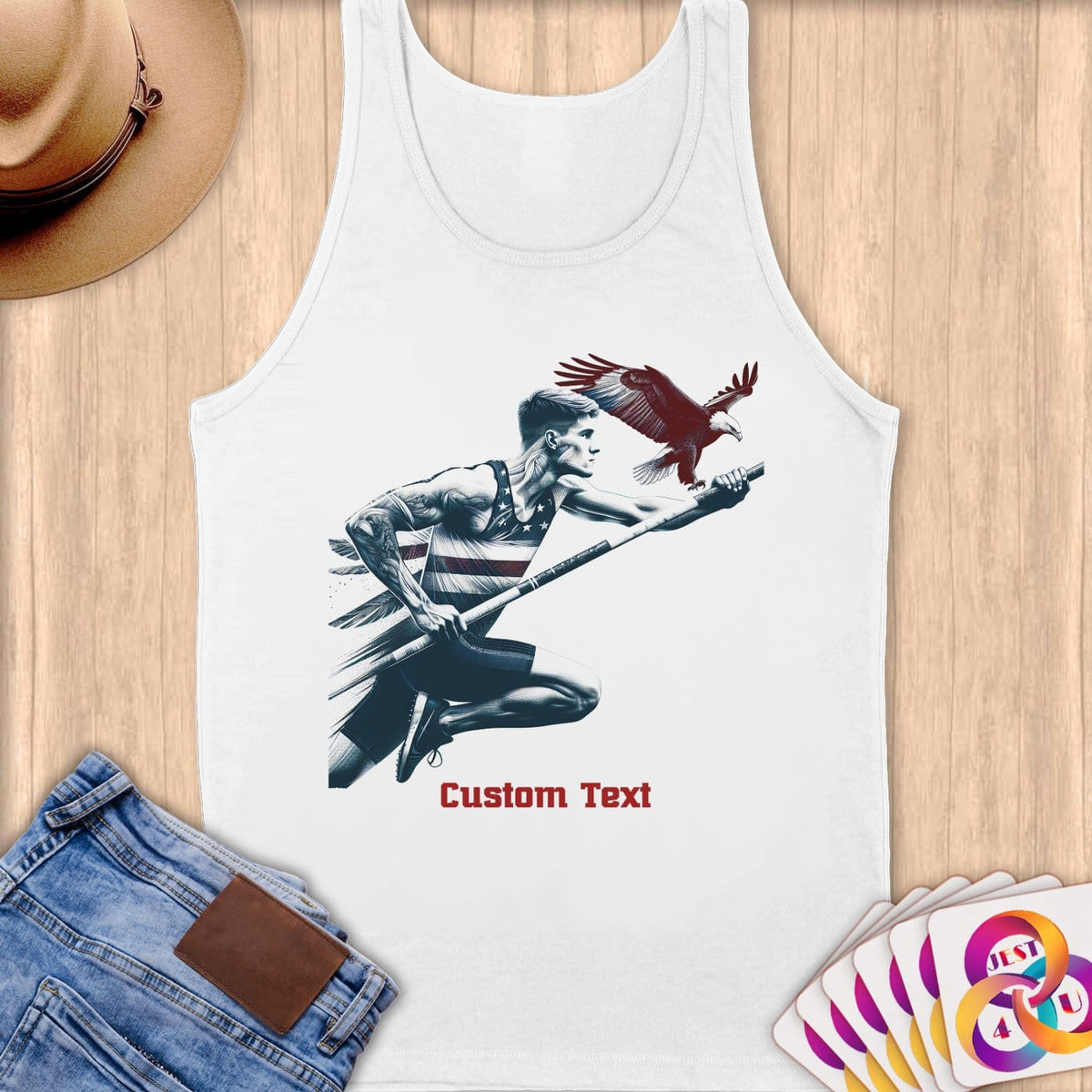 Physical Item S / White Pole Leaps~Limited Edition 2024 "USA Excellence" ~ Customizable Supersoft Tank Top