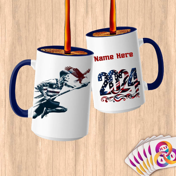 Physical Item 15oz / Blue Pole Leaps~Limited Edition 2024 "USA Excellence" ~ Customized Large 15oz Mug