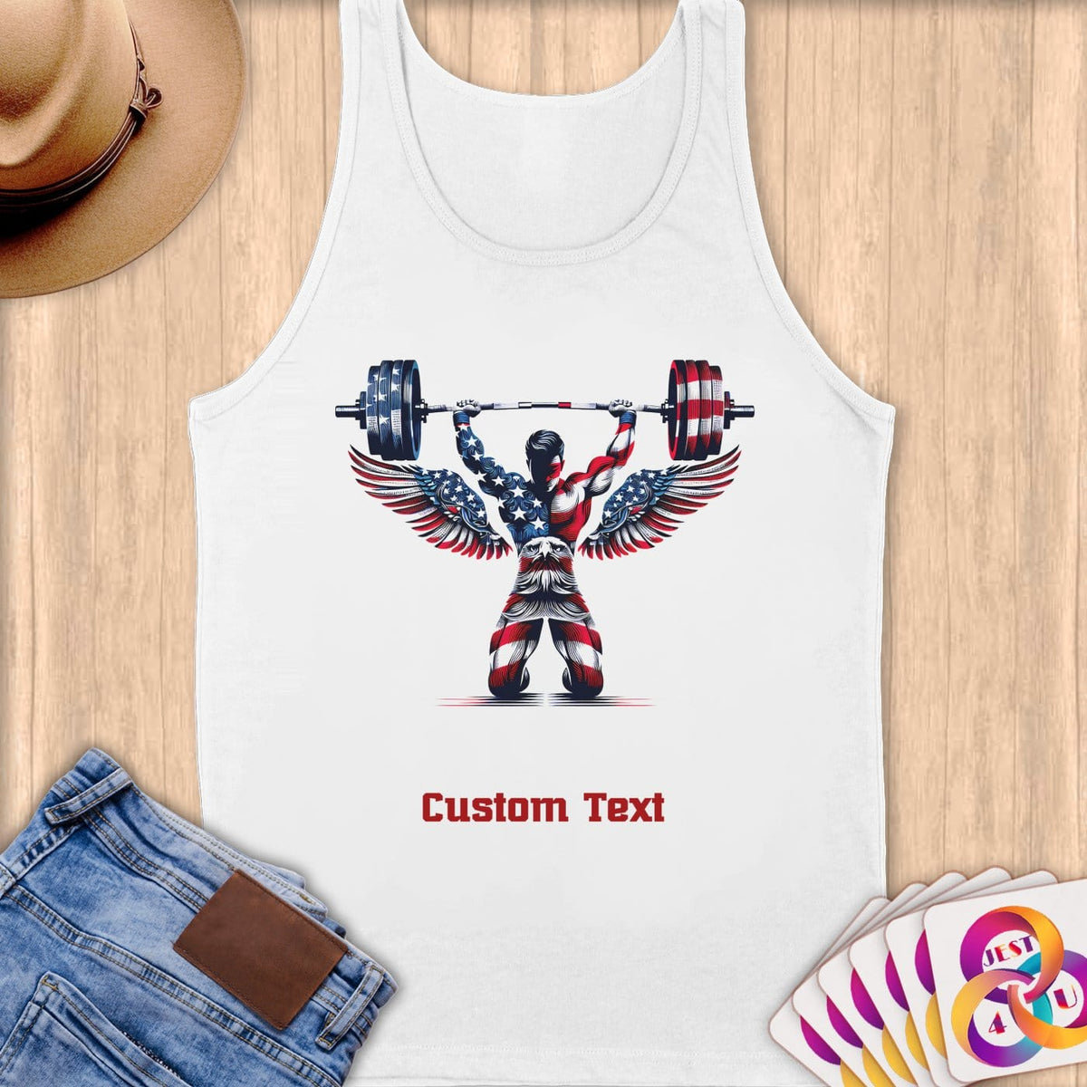 Physical Item S / White Power Eagle ~Limited Edition 2024 "USA Excellence" ~ Customizable Supersoft Tank Top
