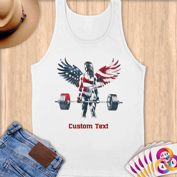 Physical Item S / White Power Wings ~Limited Edition 2024 "USA Excellence" ~ Customizable Supersoft Tank Top