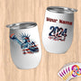Physical Item 12 oz / White Pride Handball ~ Limited Edition 2024 "USA Excellence" ~ Customizable 12oz Wine Tumbler with Lid