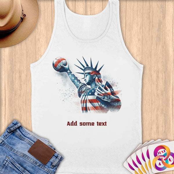 Physical Item S / White Pride Handball ~ Limited Edition 2024 "USA Excellence" ~ Customizable Supersoft Tank Top