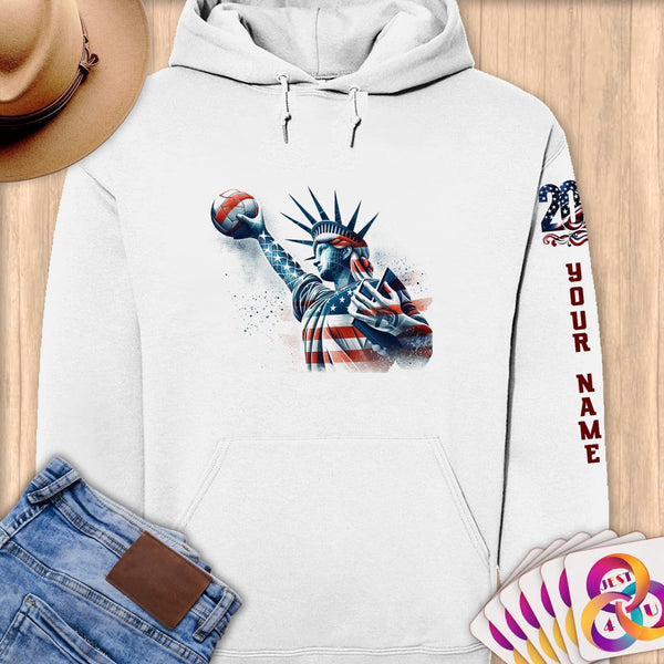 Physical Item S / White Pride Handball ~ Limited Edition 2024 "USA Excellence" ~ Personalized Premium Hoodie