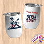 Physical Item 12 oz / White Pride Rowing Champion ~Limited Edition 2024 "USA Excellence" ~ Customizable 12oz Wine Tumbler with Lid