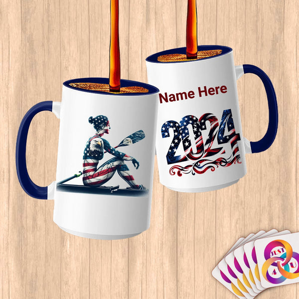 Physical Item 15oz / Blue Pride Rowing Champion ~Limited Edition 2024 "USA Excellence" ~ Customized Large 15oz Mug