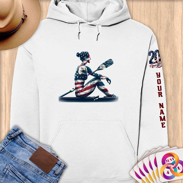 Physical Item S / White Pride Rowing Champion ~Limited Edition 2024 "USA Excellence" ~ Personalized Premium Hoodie