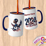 Physical Item 15oz / Blue Proud Patriot Soccer Eagle ~Limited Edition 2024 "USA Excellence" ~ Customized Large 15oz Mug