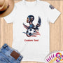 Physical Item S / White Proud Patriot Soccer Eagle ~Limited Edition 2024 "USA Excellence" ~ Personalized Softstyle T-Shirt