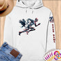Physical Item S / White Racing Runner Eagle~Limited Edition 2024 "USA Excellence" ~ Personalized Premium Hoodie