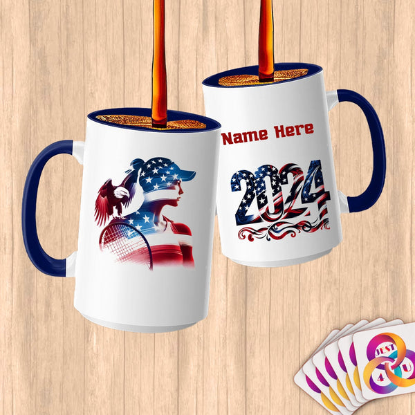 Physical Item 15oz / Blue Racket Wings~Limited Edition 2024 "USA Excellence" ~ Customized Large 15oz Mug