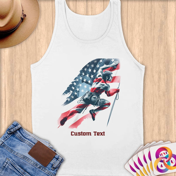 Physical Item S / White Rock Climbing Freedom ~ Limited Edition 2024 "USA Excellence" ~ Customizable Supersoft Tank Top