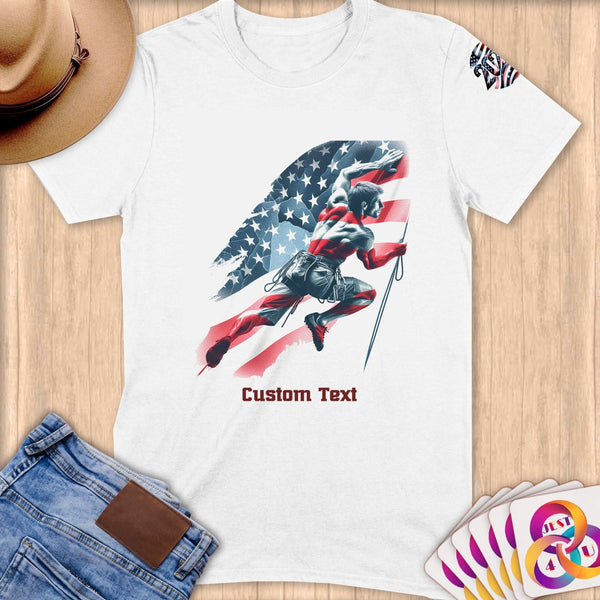 Physical Item S / White Rock Climbing Freedom ~ Limited Edition 2024 "USA Excellence" ~ Personalized Softstyle T-Shirt